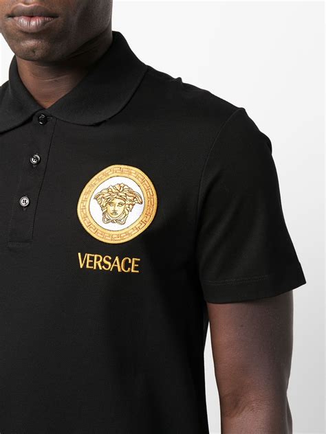 black and white versace polo|Versace men's polo shirt sale.